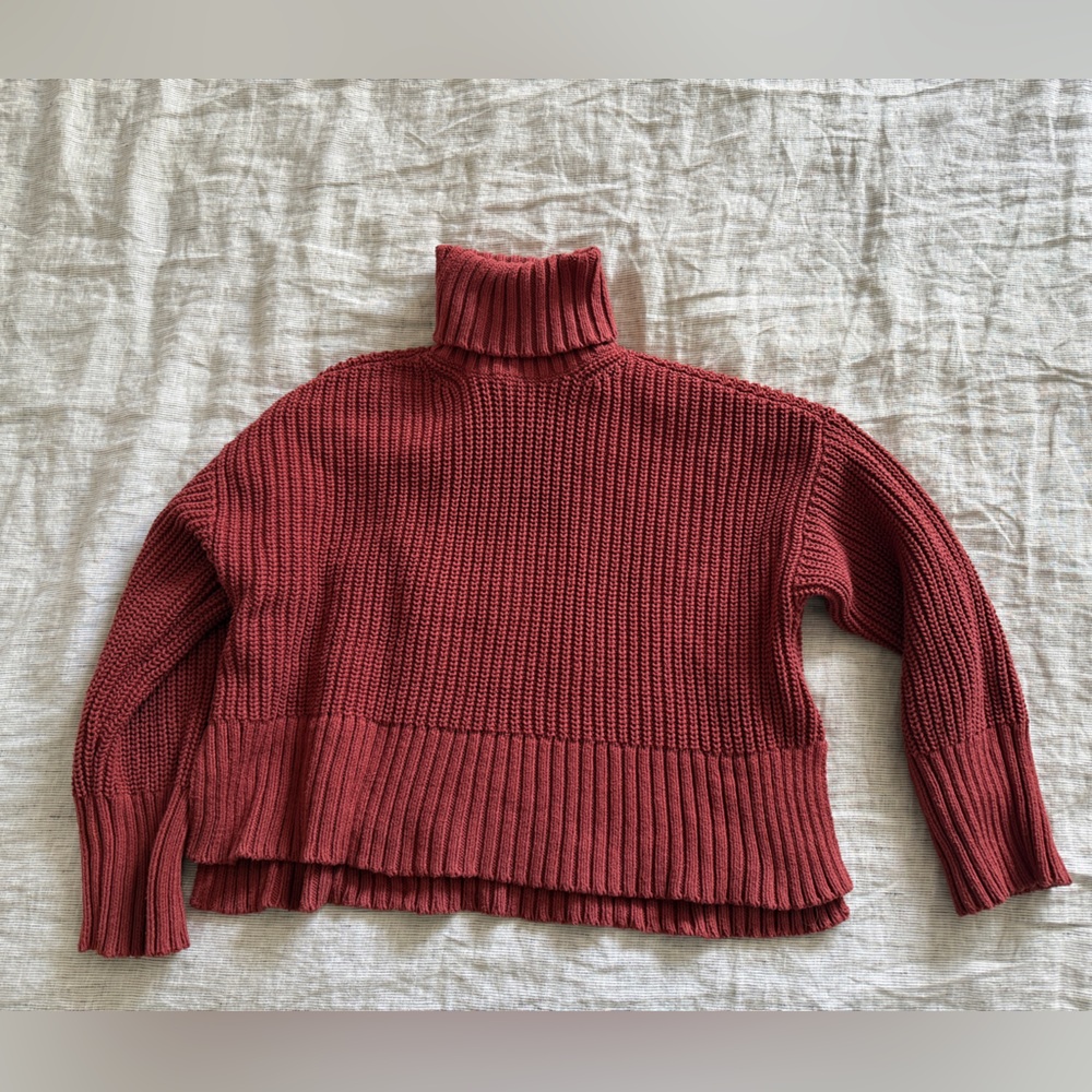Madewell wide rib turtleneck sweater - antique rose